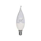 لامپ ال‌ای‌دی شمعی اشکی لنز ستاره‌ای شفاف 6 وات (A, B)