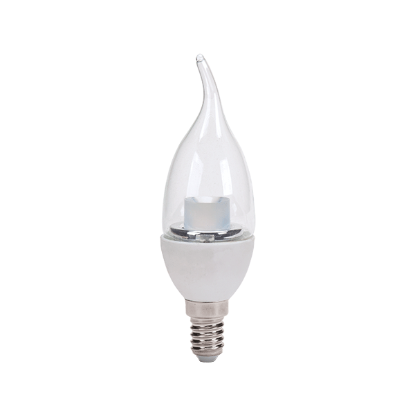 لامپ ال‌ای‌دی شمعی اشکی لنز استوانه‌ای شفاف 6 وات (A, B)